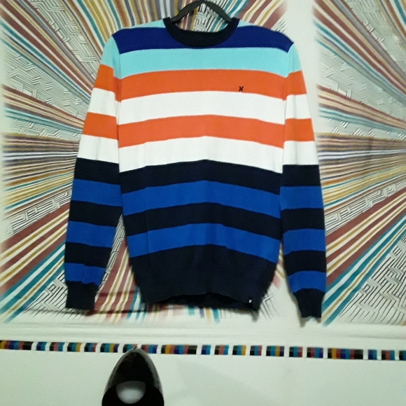 Hurley Mens/Unisex Small Striped Crewneck Sweater - Picture 5 of 11